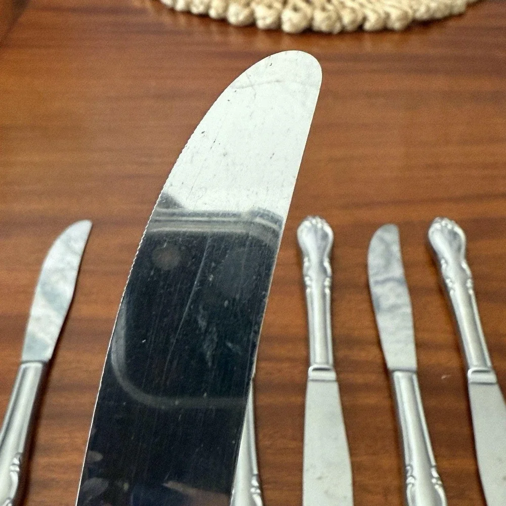 Oneida Homestead‎ Dinner Knives Set 6 Simeon George Rogers Floral